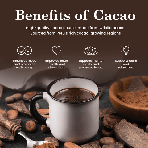 Ceremonial Grade Cacao Chunks - 100% Raw Criolla - 100g - Nutrition support - Ancient Extracts