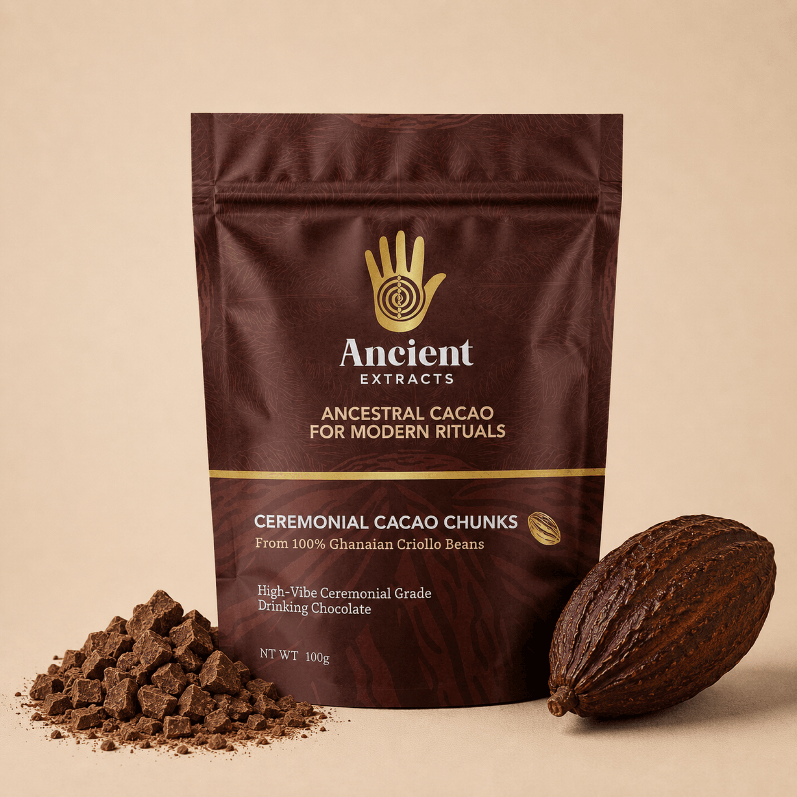 Ceremonial Grade Ghanaian Cacao Chunks - Nutrition support - Ancient Extracts