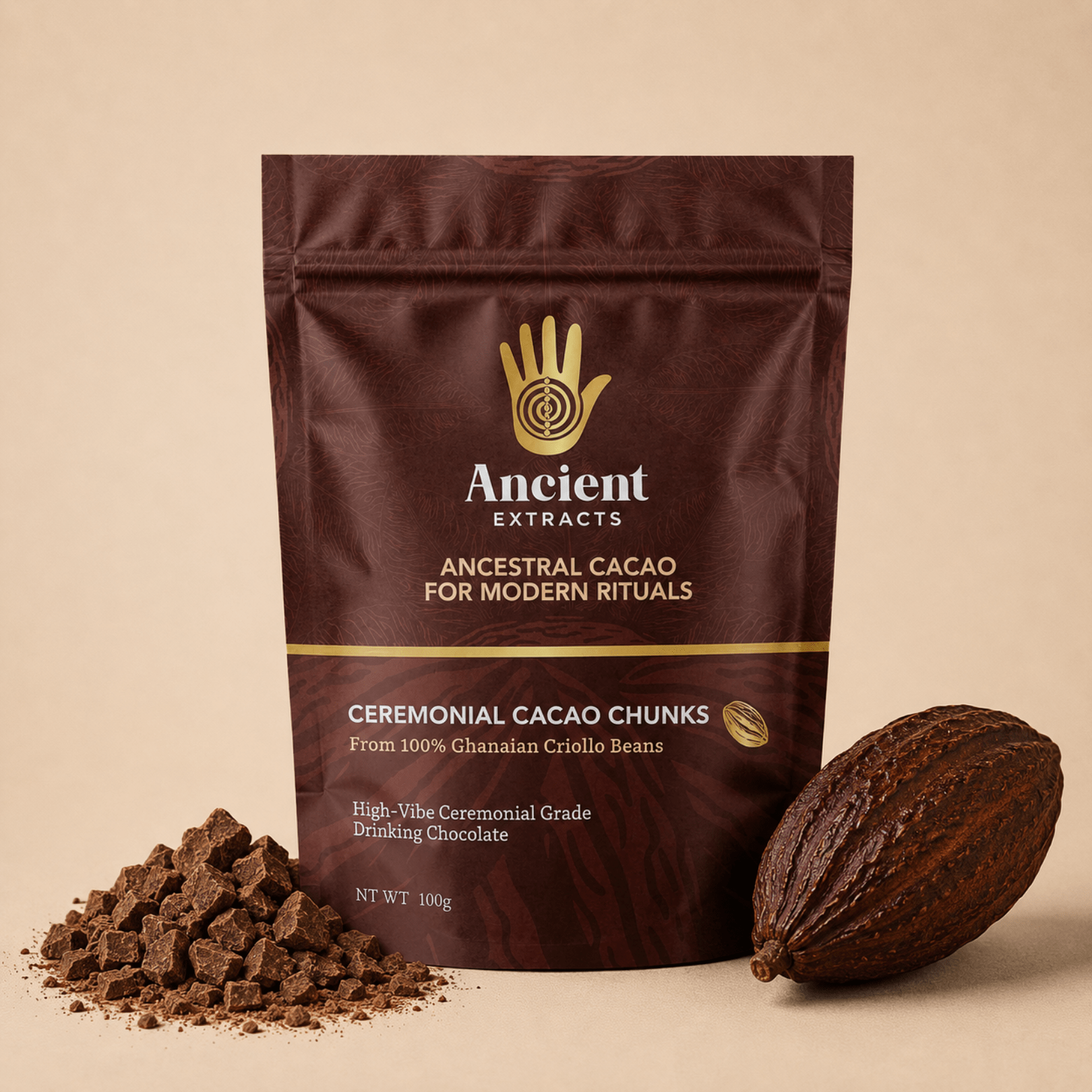 Ceremonial Grade Ghanaian Cacao Chunks - Nutrition support - Ancient Extracts