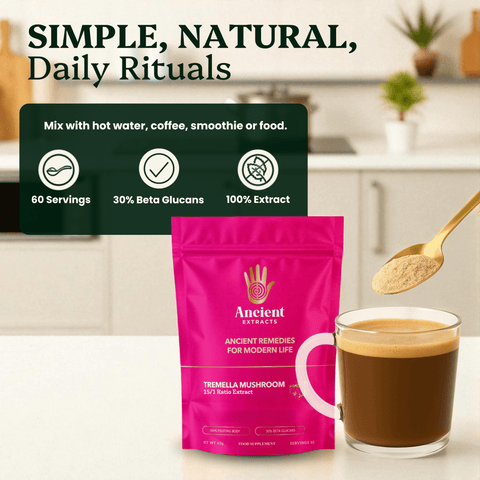 Tremella Mushroom Organic Extract - 30% Beta Glucans (60g) - Ancient Extracts