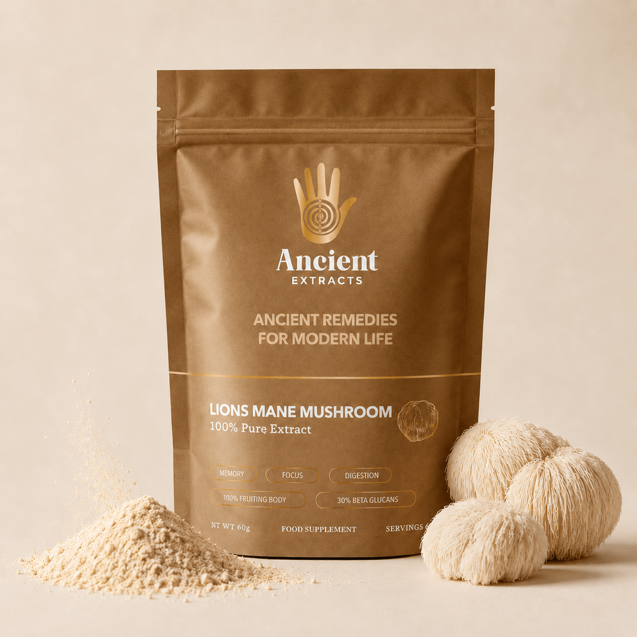 Lion's Mane Mushroom Extract Powder - Mushroom Extract - Ancient Extracts