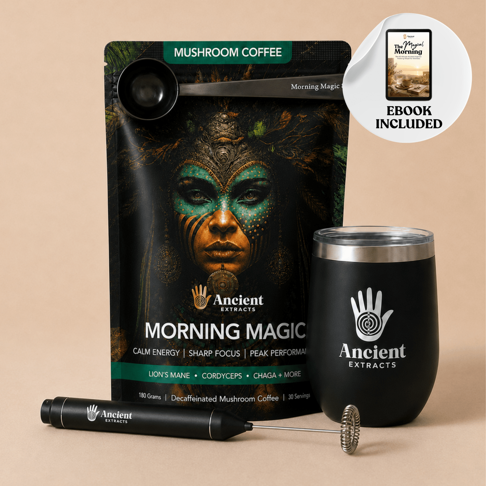 Morning Magic Decaf Mushroom Coffee (Starter Kit) - Mushroom Extract - Ancient Extracts