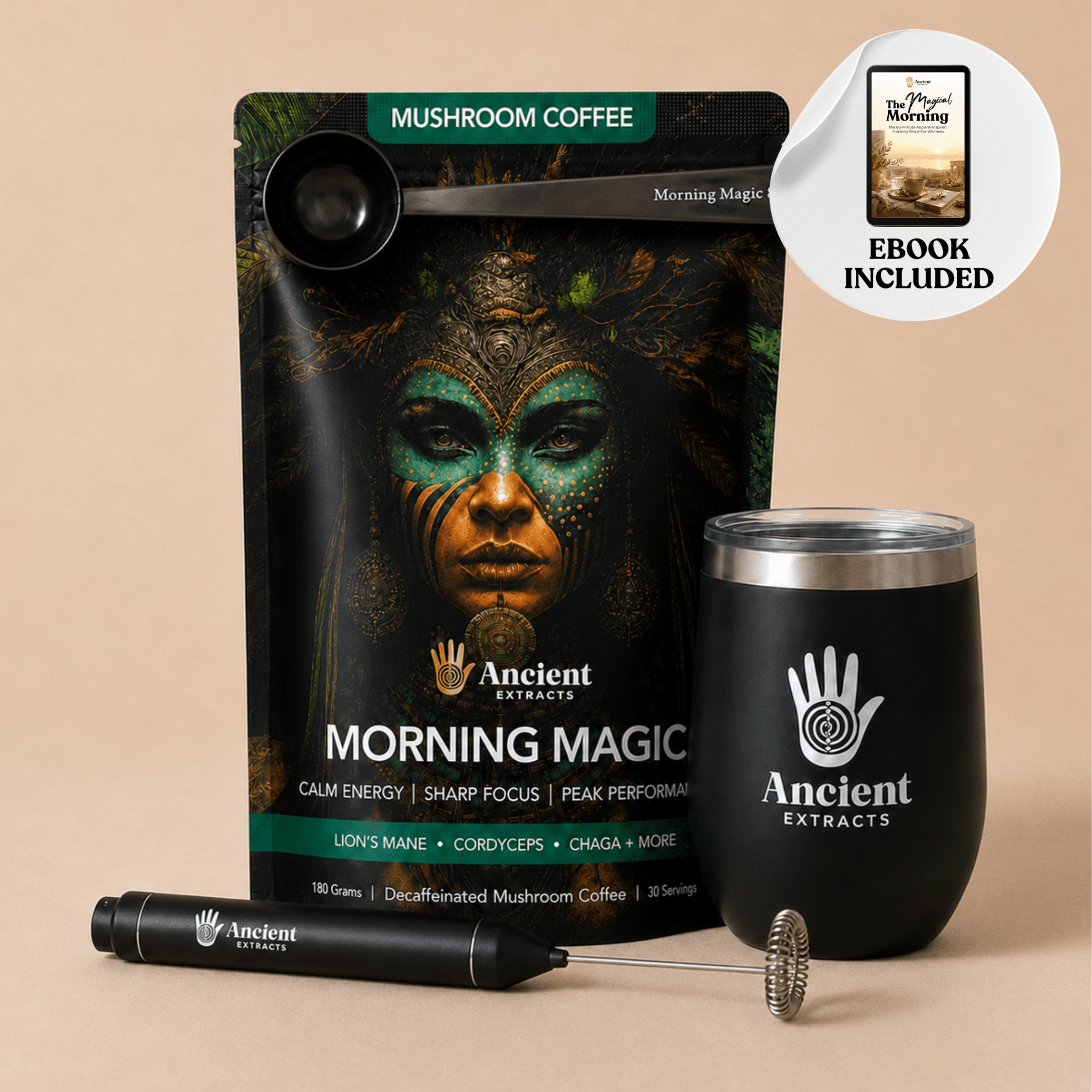 Morning Magic Decaf Mushroom Coffee (Starter Kit) - Mushroom Extract - Ancient Extracts