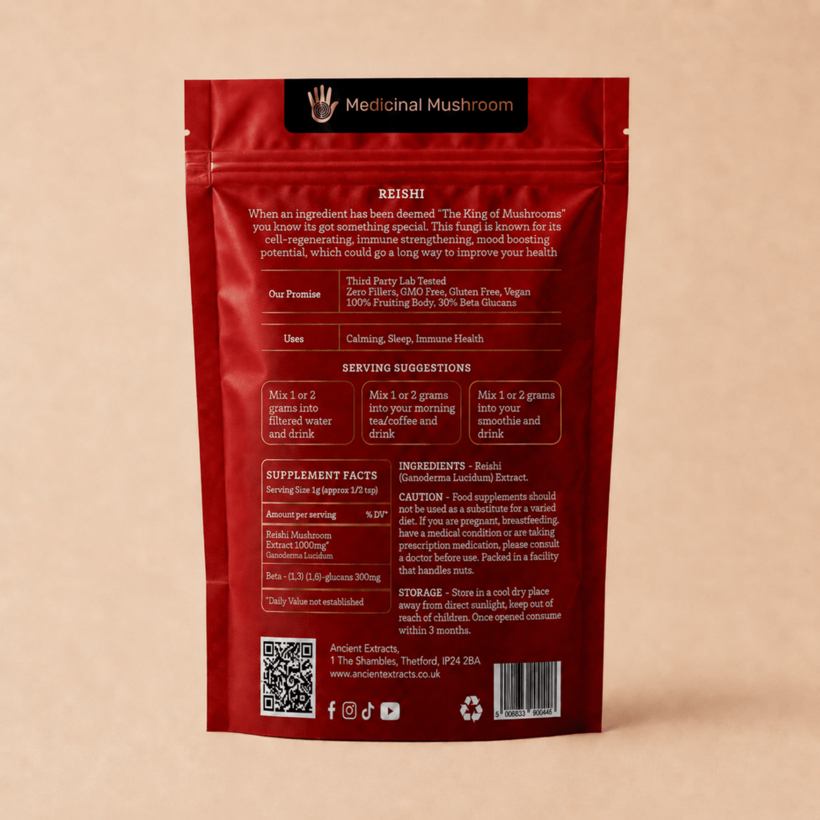 Reishi Mushroom Extract Powder - Mushroom Extract - Ancient Extracts