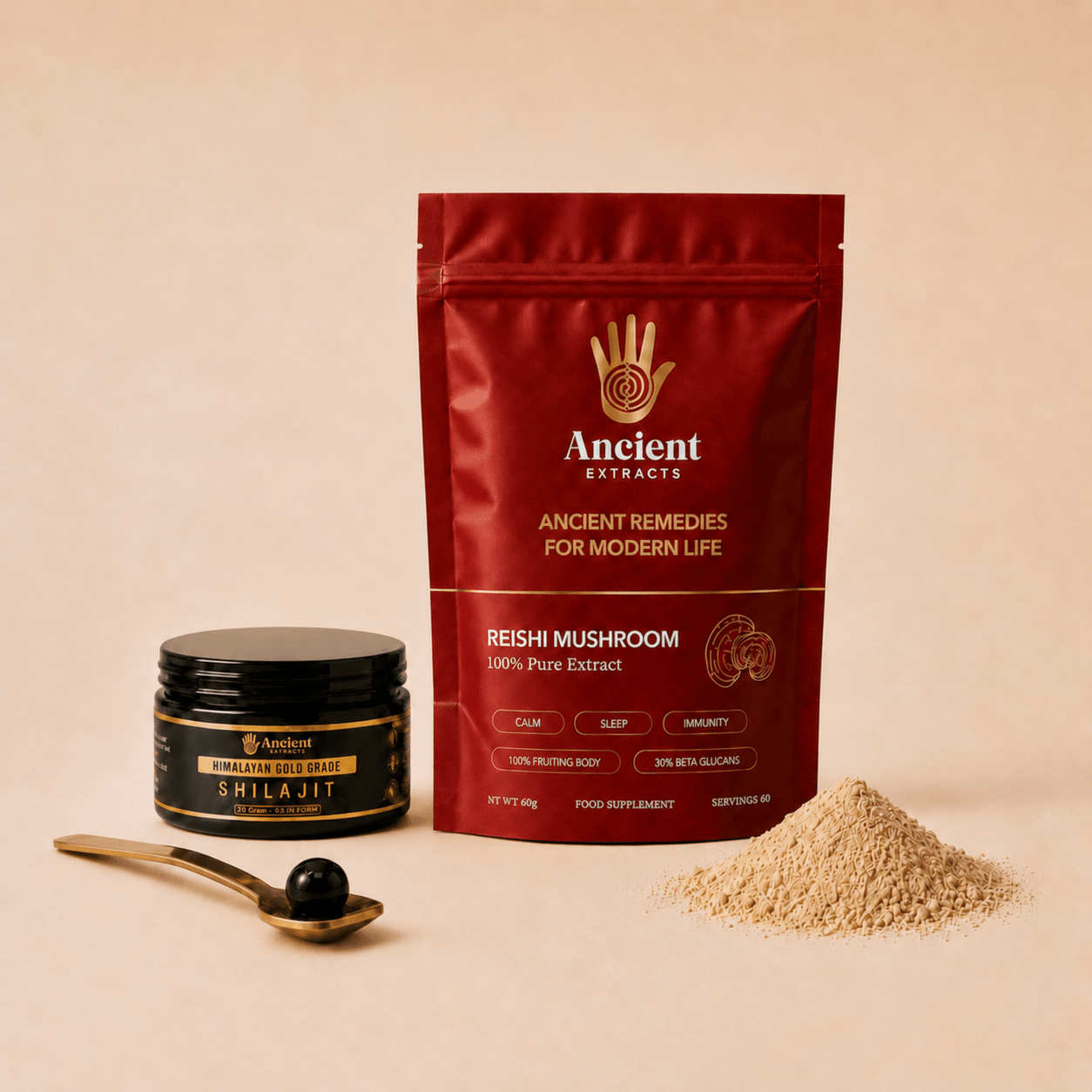 Detox Pair - Shilajit Resin & Reishi Mushroom Extract - Ancient Extracts