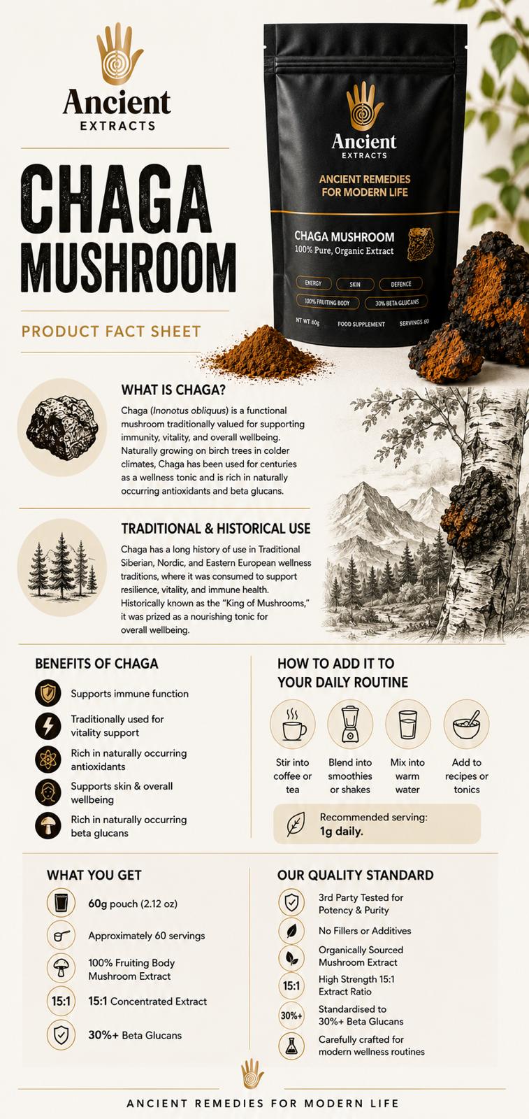 Chaga Mushroom Extract Powder