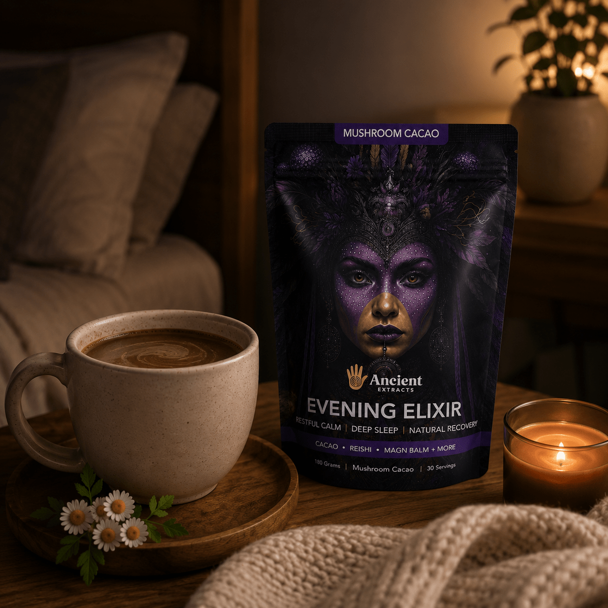 Evening Elixir Mushroom Cacao - Starter Kit - Mushroom Extract - Ancient Extracts